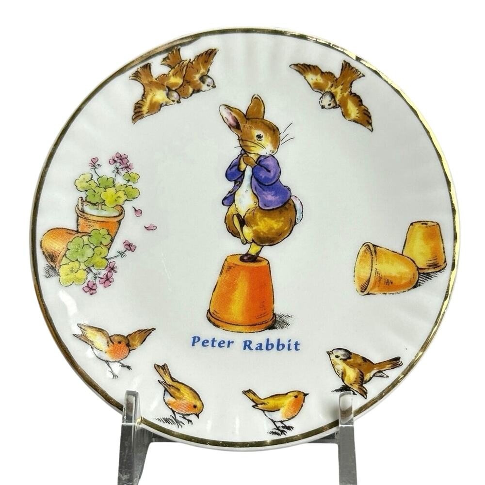 Vintage Beatrix Potter Peter Rabbit 2002 Frederick Warne trinket plate 4” Easter